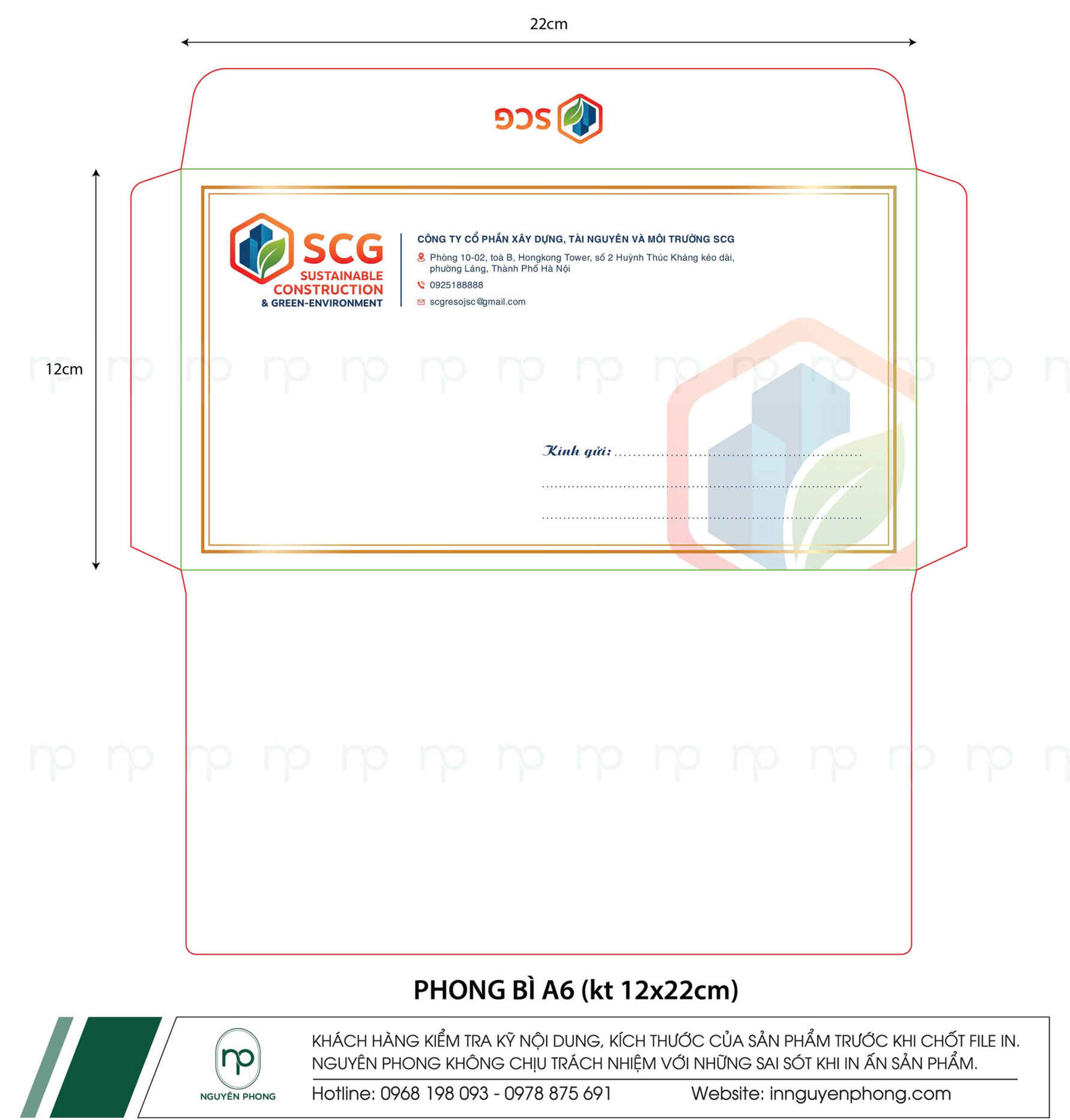 Kích thước và kiểu dáng phong bì phù hợp